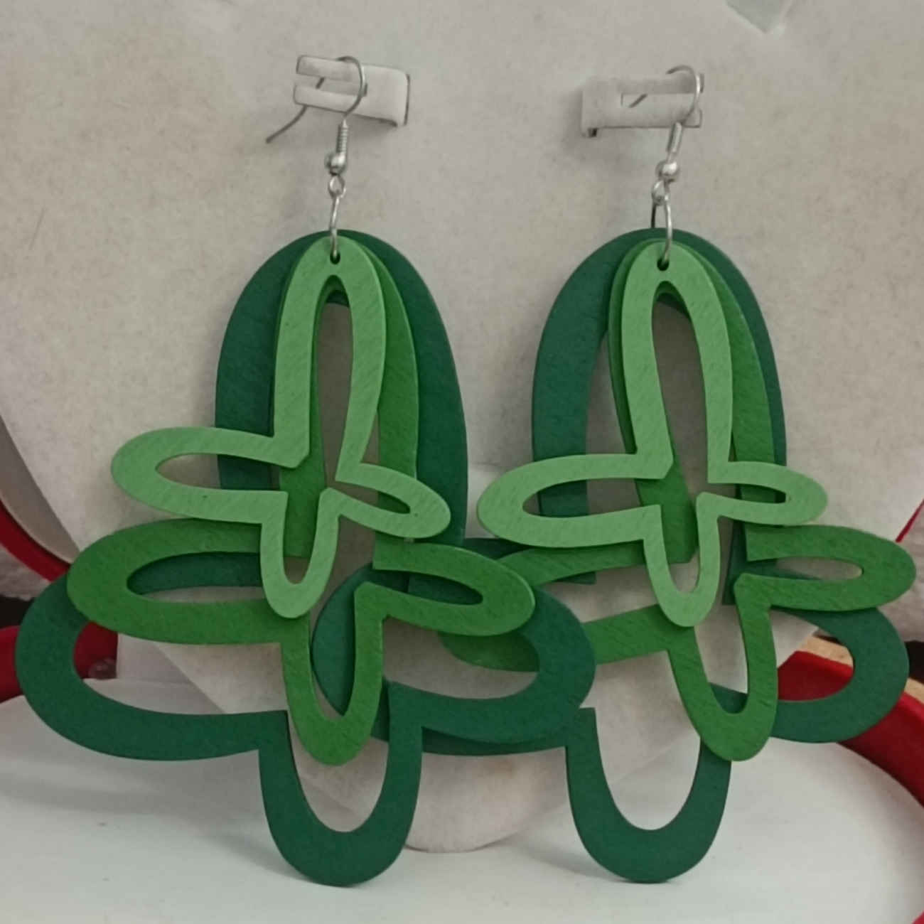 Green Butterfly Wooden Earrings – Nature-Inspired Boho Beauty