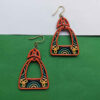 Handcrafted Red Boho Wooden Earrings – Unique Ethnic Style