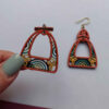 Handcrafted Red Boho Wooden Earrings – Unique Ethnic Style