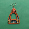 Handcrafted Red Boho Wooden Earrings – Unique Ethnic Style