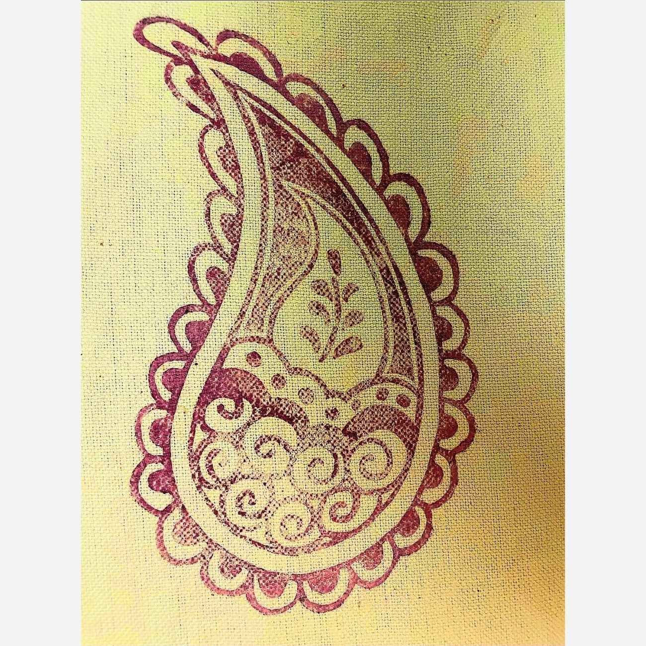 Handmade Stamp – Traditional Boteh Jegheh Design, Suitable for Paper & Fabric Printing