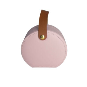 Luxury Faux Leather Jewelry Box with Compartments for Safe Storage in Pink