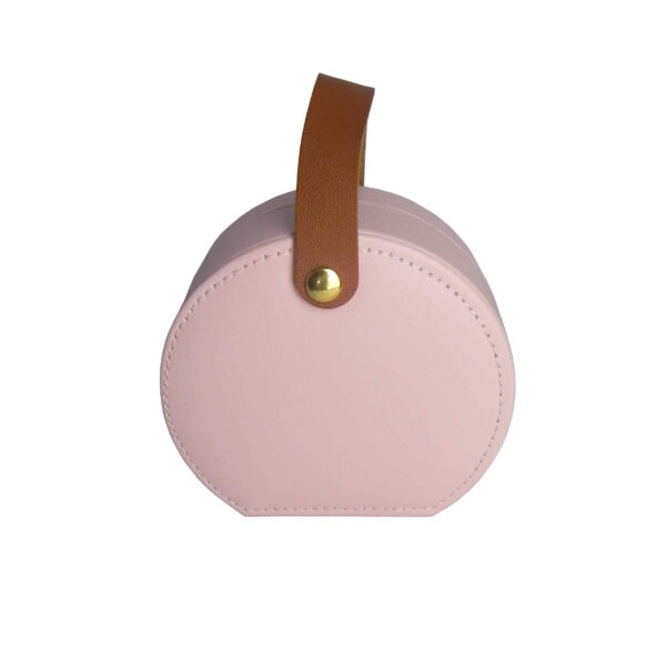 Luxury Faux Leather Jewelry Box with Compartments for Safe Storage in Pink (1)