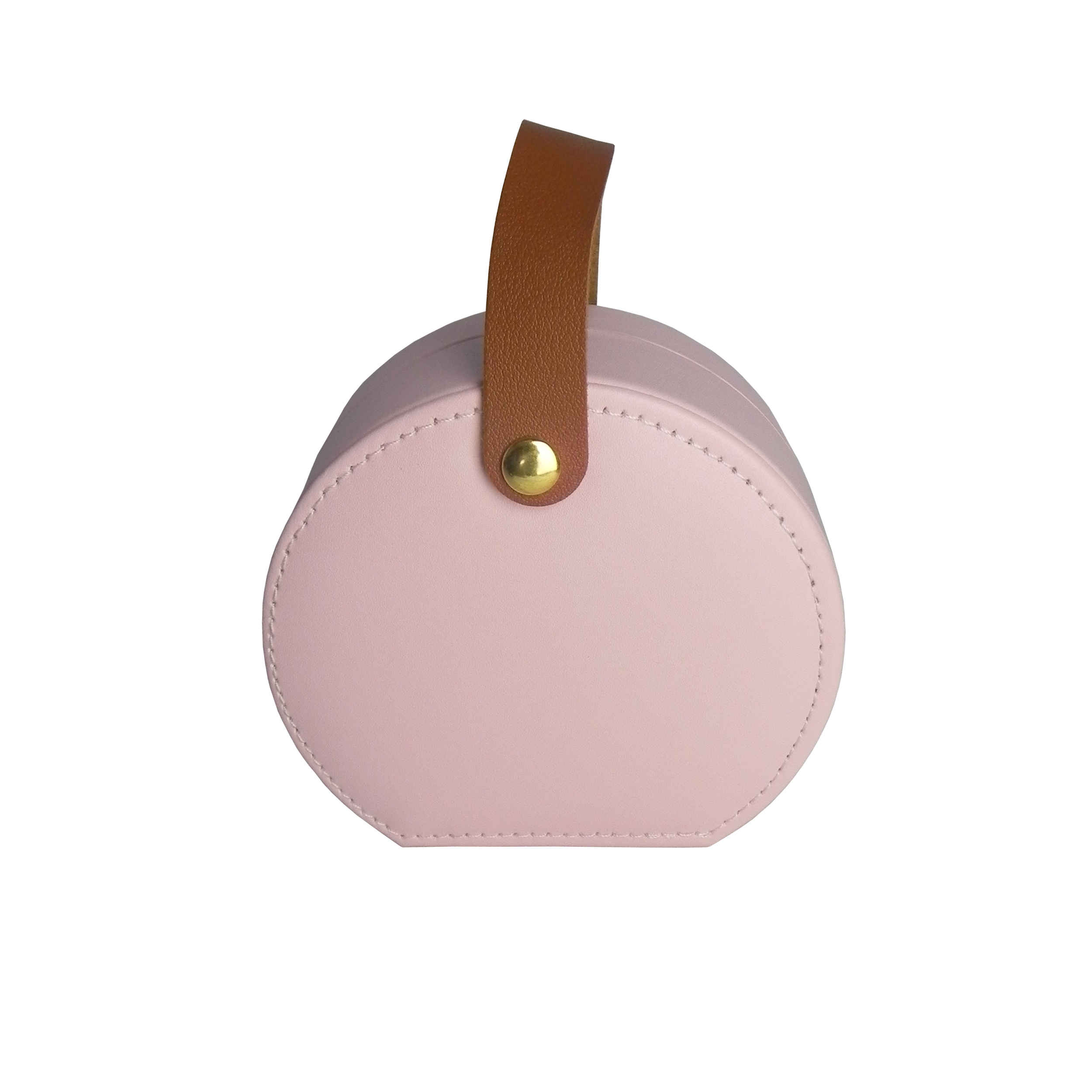 Luxury Faux Leather Jewelry Box with Compartments for Safe Storage in Pink