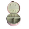 Luxury Faux Leather Jewelry Box with Compartments for Safe Storage in Pink