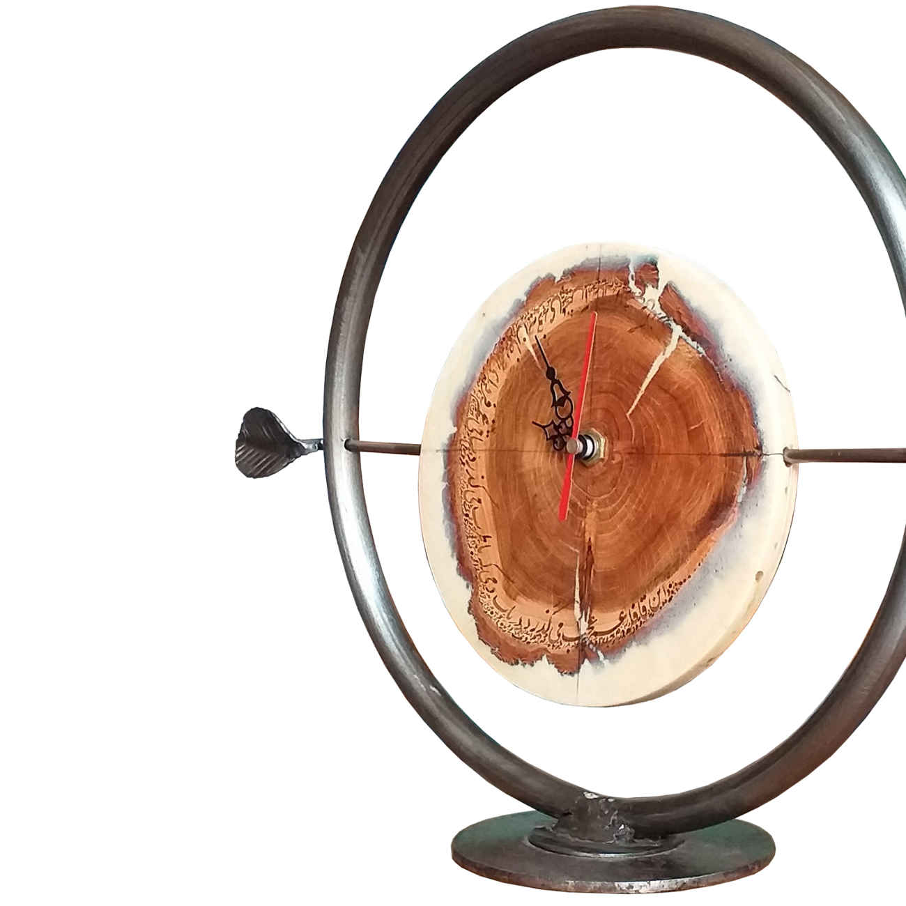 Metal Roots, a Deck Clock That Dreams in Tree  – With Poem Pattern