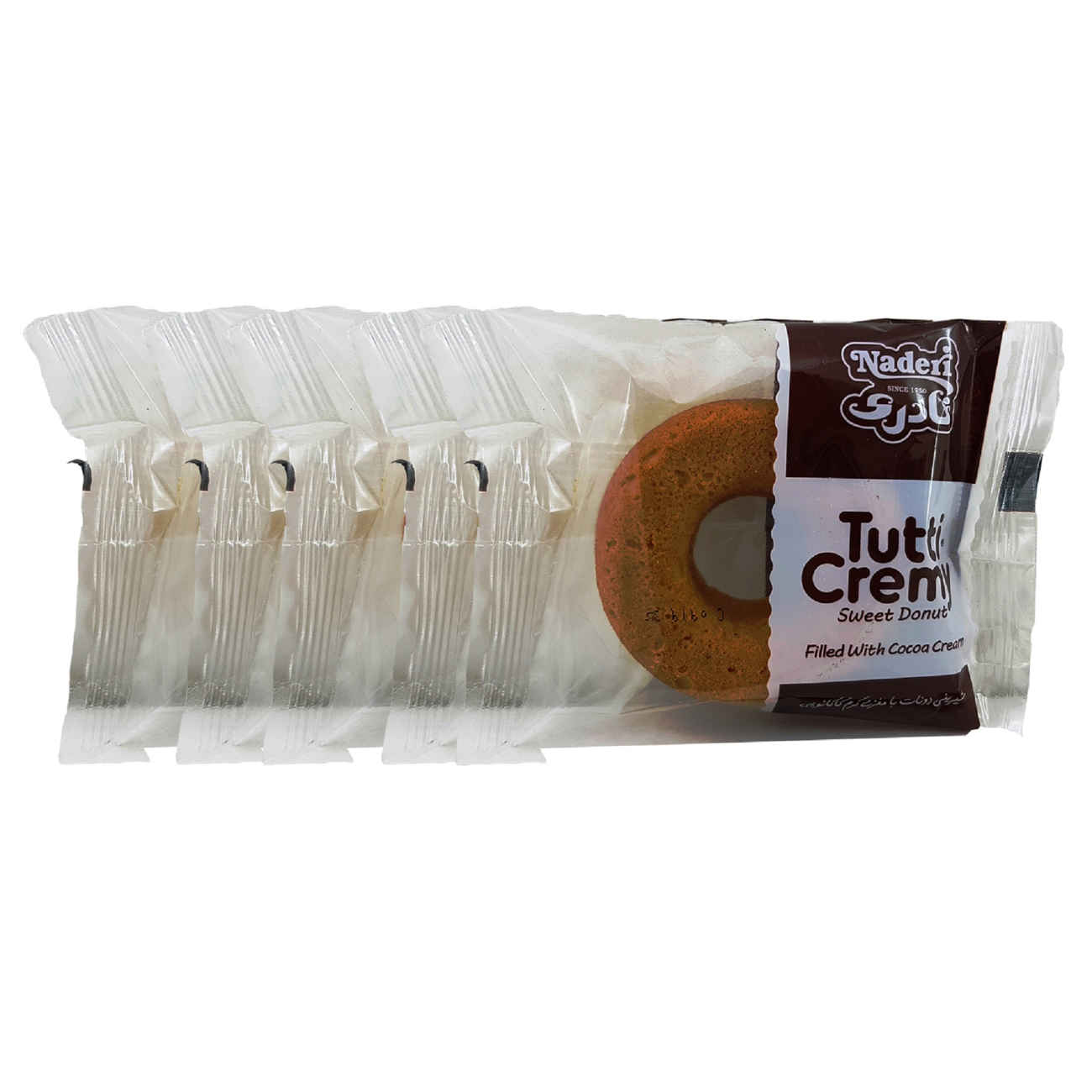 Naderi Donuts with Cocoa Cream Filling – 60g, pack of 10