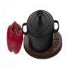 Nalino Cast Iron Pot - Authentic Flavor for Every Meal, Size 14 with Wooden Stand
