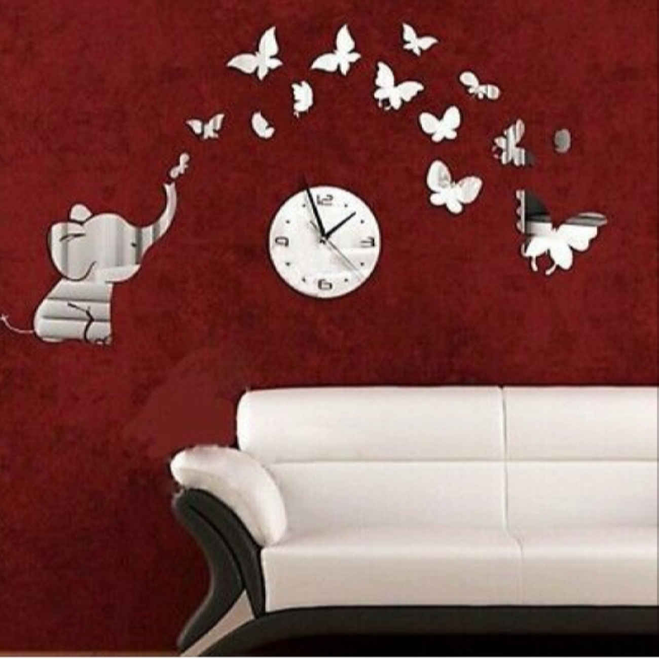 Plastic 3D Clock for DIY Lovers – Butterfly & Tiny Elephant Theme