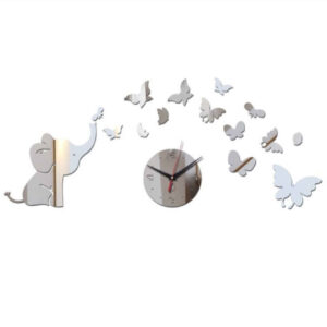 Plastic 3D Clock for DIY Lovers – Butterfly & Tiny Elephant Theme