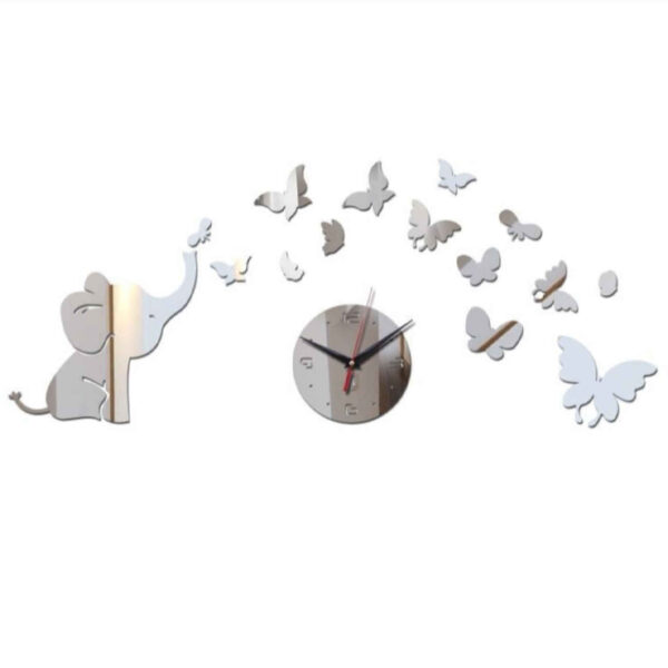 Plastic 3D Clock for DIY Lovers – Butterfly & Tiny Elephant Theme (3)