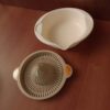Plastic Hand Juicer in Cream & Brown – Manual Squeezer for Natural Home Aesthetic
