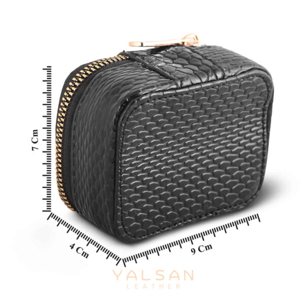 Portable Leather Jewelry Box with Compartments for Rings & Bracelets in Black