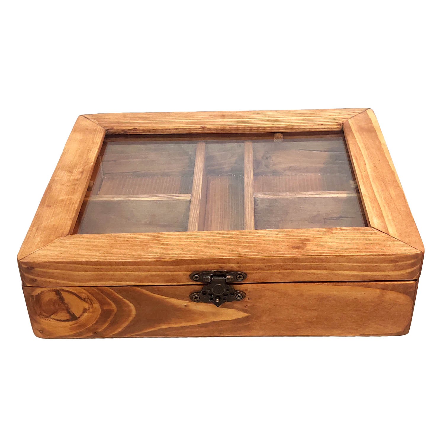 Rustic Multi-Compartment Wooden Snack Box – Perfect for Nuts, Dry Fruits & Seeds