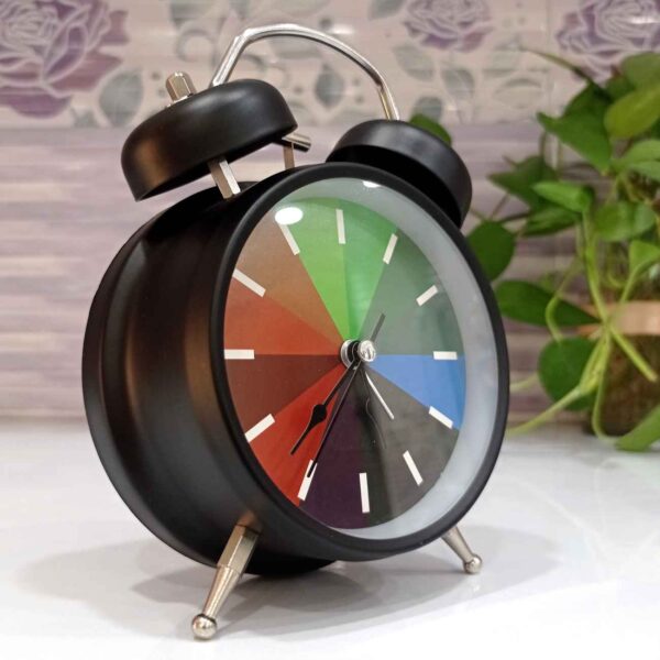 Timeless Elegance - Minimalist Black Twin Bell Clock (2)