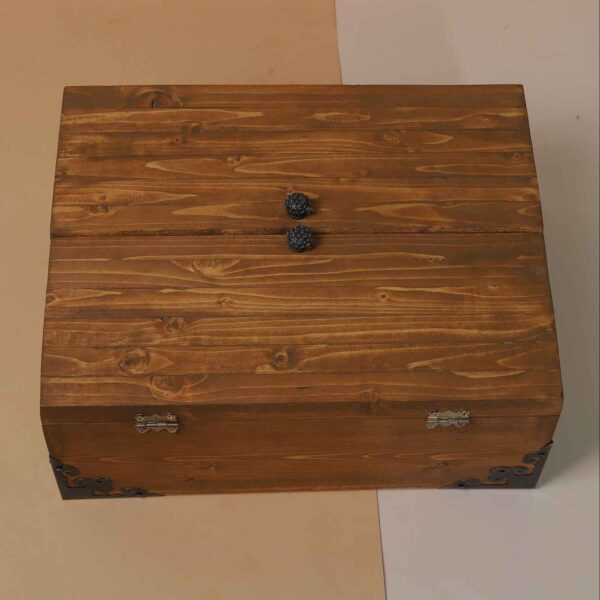 Traditional Wooden Nut Organizer Box – Multi-Compartment Storage for Serving