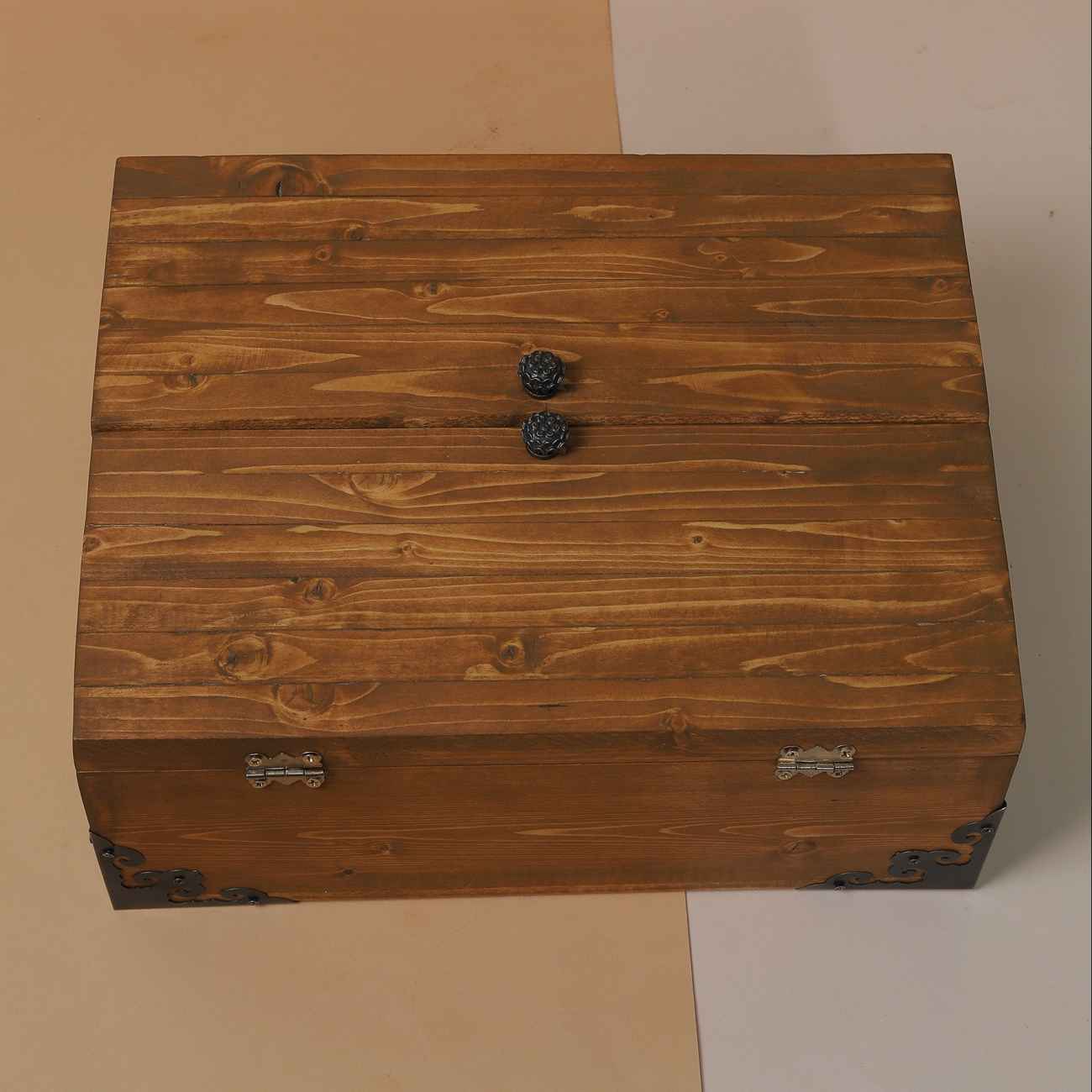Traditional Wooden Nut Organizer Box – Multi-Compartment Storage for Serving