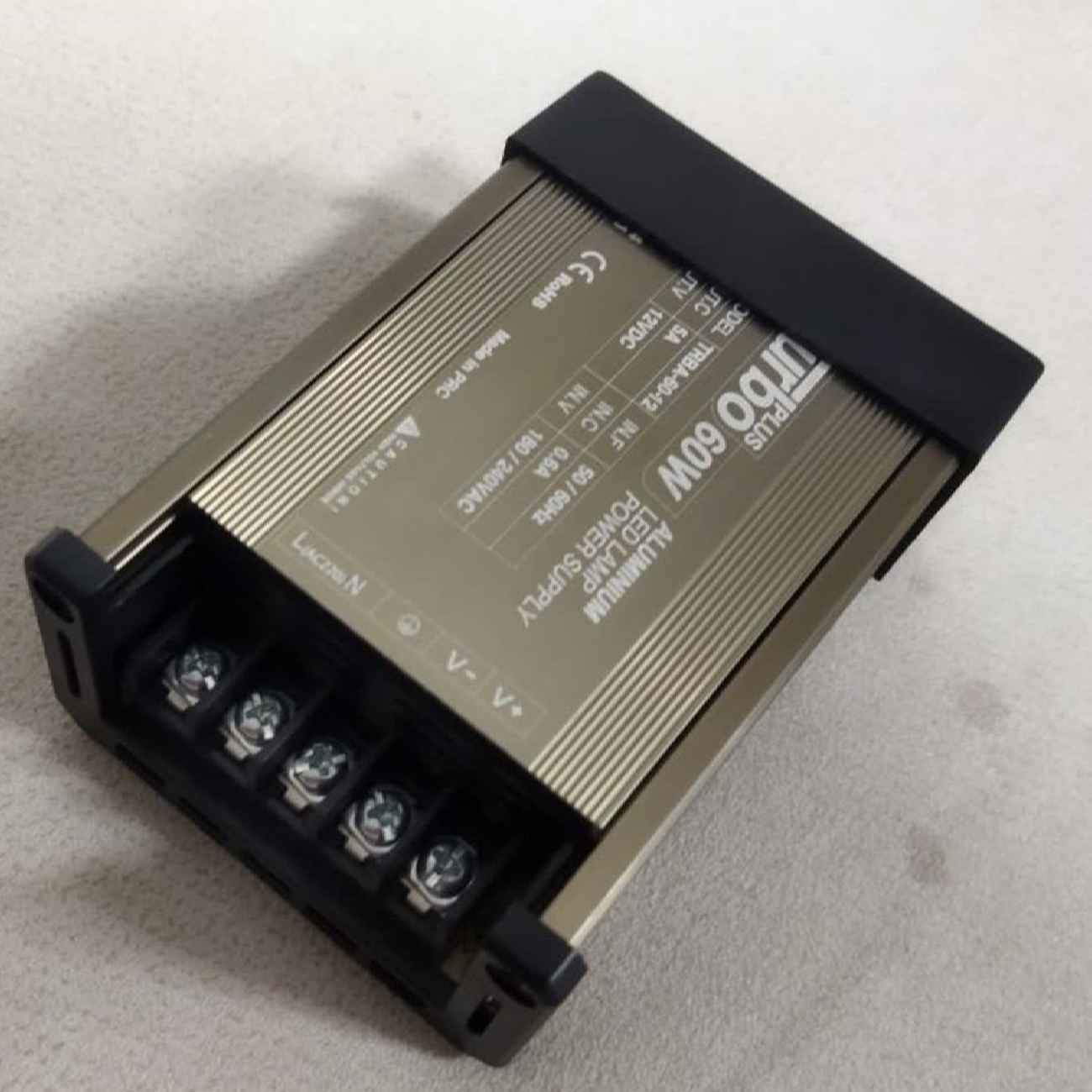 Turbo Plus 60-Watt 12-Volt 5-Amp Switching Power Adapter – Rainproof / Waterproof