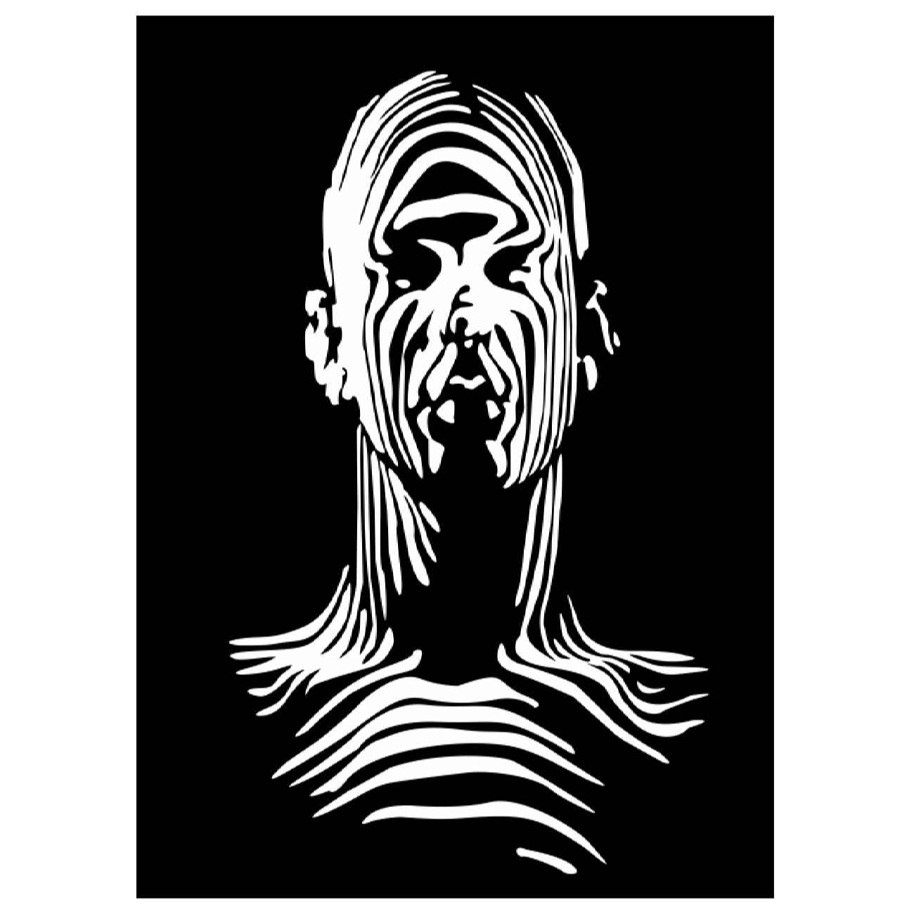 Unique Face Pattern Stencil for Crafting, Body Art & Bedroom Design