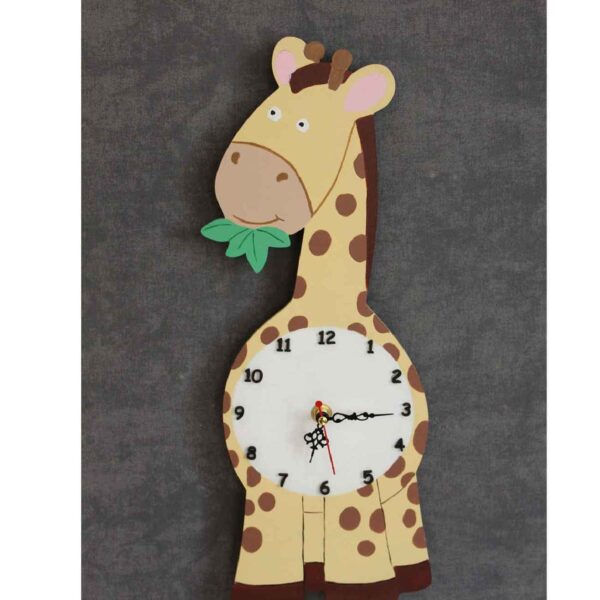 Wooden Giraffe Clock for Baby Nursery – Adorable Animal Wall Art