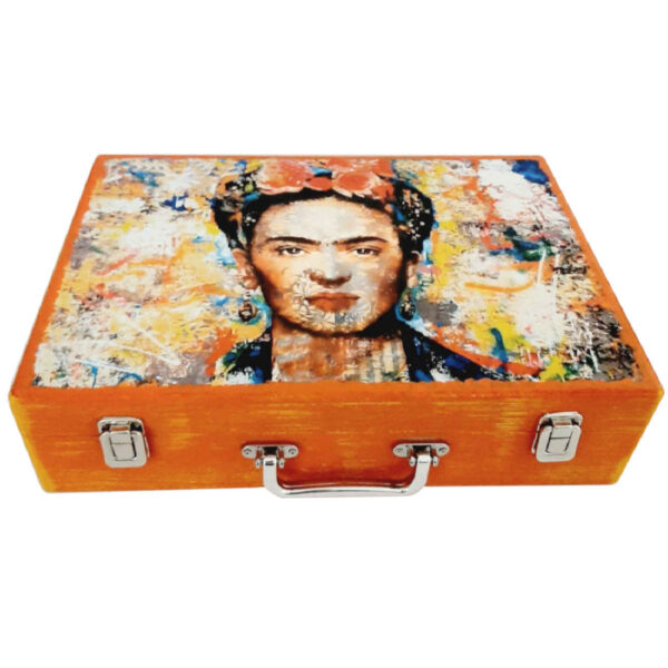 Wooden Pencil Case for Artists – Perfect for Drawing & Sketch Supplies Frida Design (3)