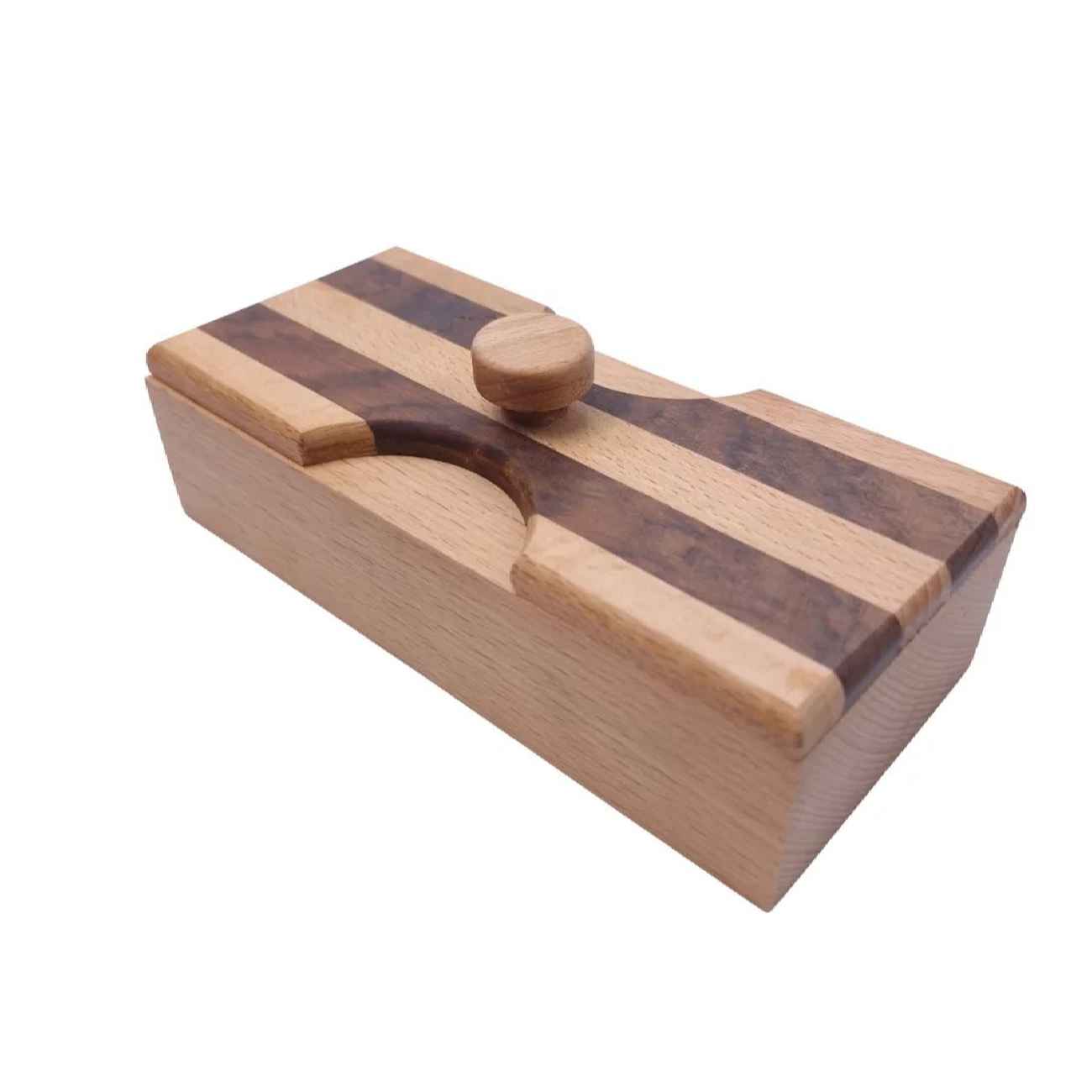 Wooden Tea & Snack Box Organizer with Rotating Lid Perfect for Decorative & Practical