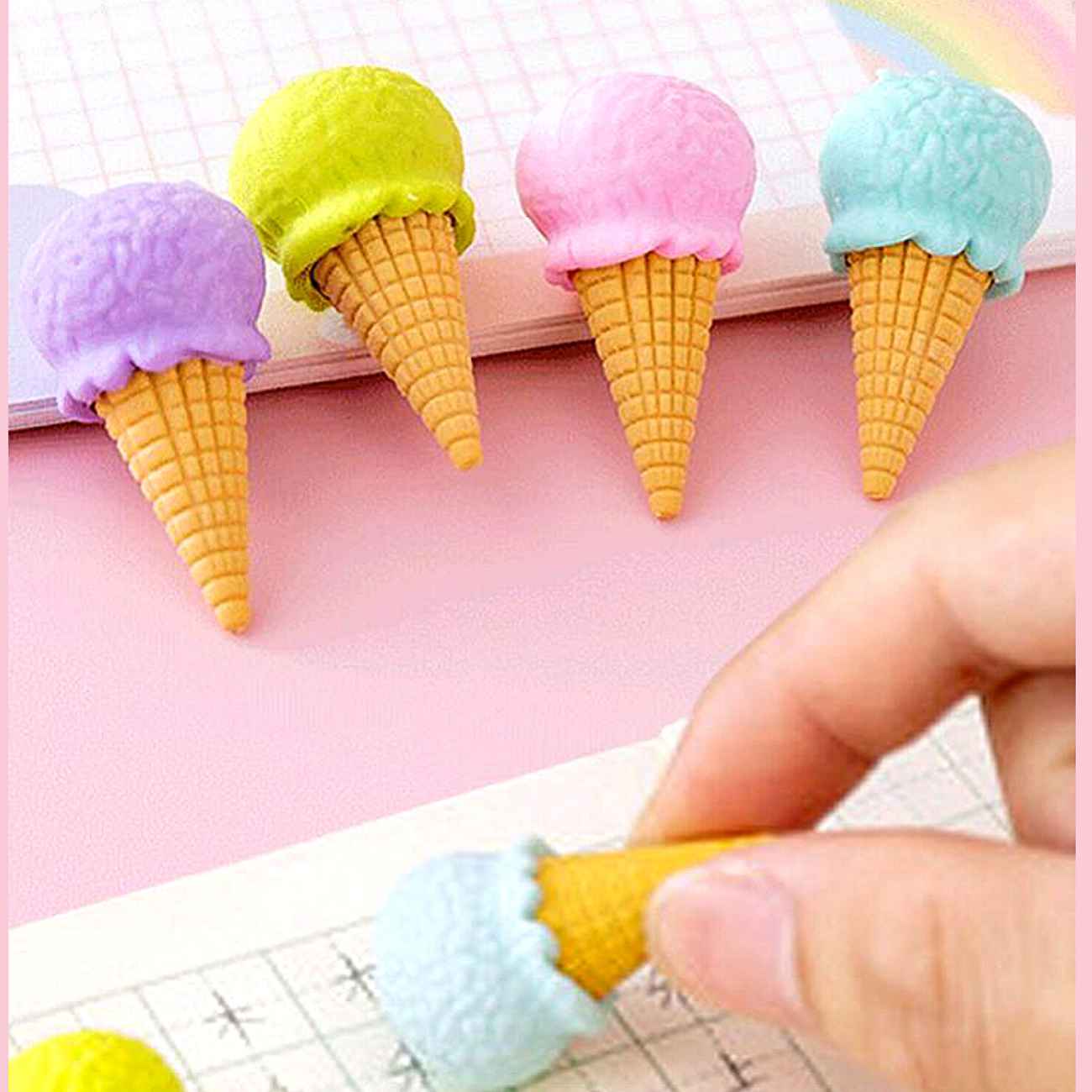 Yummy-Looking Ice Cream Eraser – Don’t Eat It, Erase With It