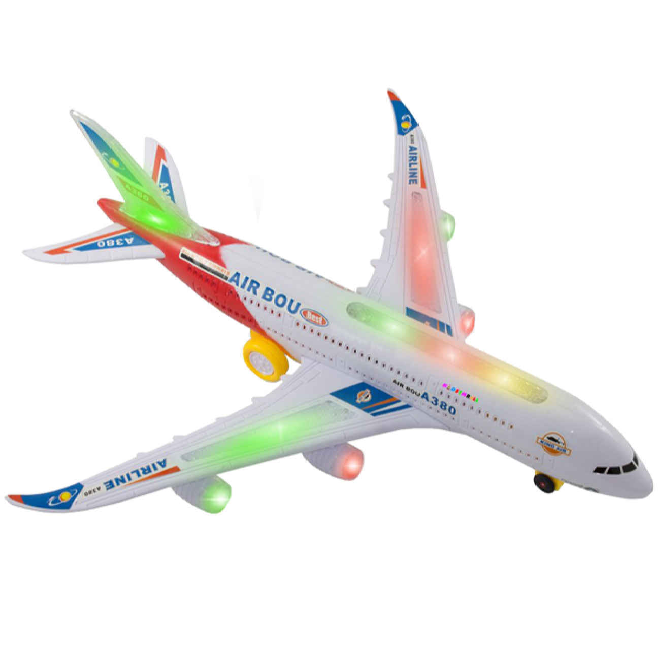 Airbus A390 Light-Up Toy Aircraft – Moves Forward with Auto Direction Change & Engine Noises