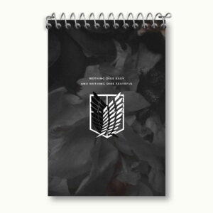 Anime Attack on Titan Spiral Bound 50 - Page Pocket Notebook – Durable Matte Velvet Cover