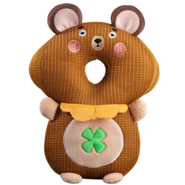 Baby Head Protection Pillow – Clover Bear Model – Soft Plush Cushion with Adjustable Straps (5)