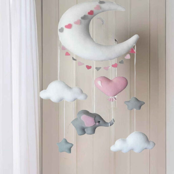 Baby Mobile – Perfect Nursery Decor for Infants with Elephant & Moon Design (5)