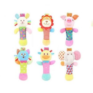 Baby Rattle with Animal Design and Whistle – Colorful & Entertaining