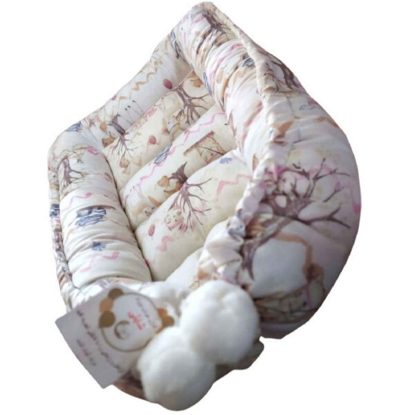 Baby Sleeping Nest – Spring Jungle Design - 2 Piece Set with Head Shaping Pillow (3)