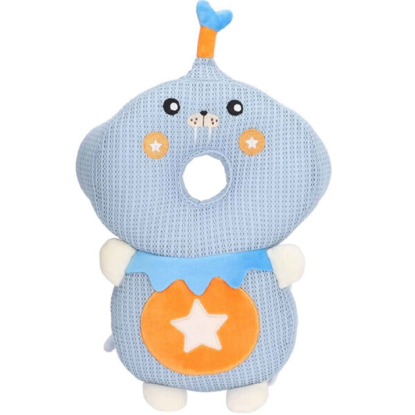 Blue Sea Lion Baby Head Protector Pillow – Adorable Star Pattern with Adjustable Straps (1)