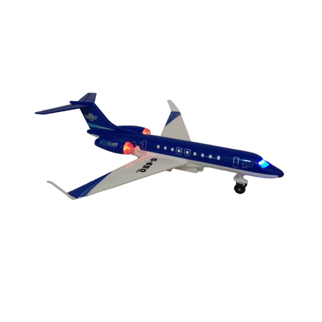 Bombardier Global Express Toy Plane – Die-Cast Passenger Jet and Battery-Powered Features