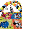 Checkered Animal Theme Baby Play Mat – Soft Micro Fabric with Hanging Toys