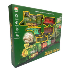 Classic Smoke Train Play set for Kids – 17-Piece Rechargeable Electric Train with Track Builder