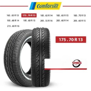 Comforser Tire Size 175/70R13 CF600 – Whitewall, Suitable for Paykan (2x)