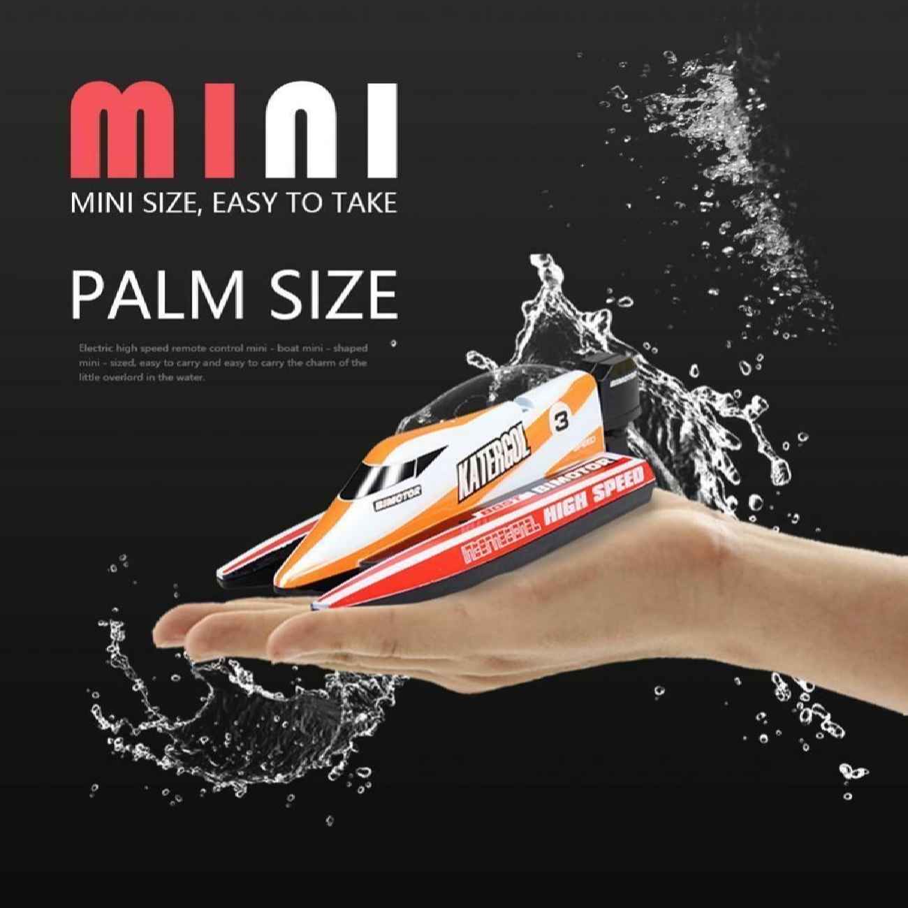 Compact Green Remote-Controlled Toy Boat – Waterproof Easy to Use – Palm-Size Design for Water Play