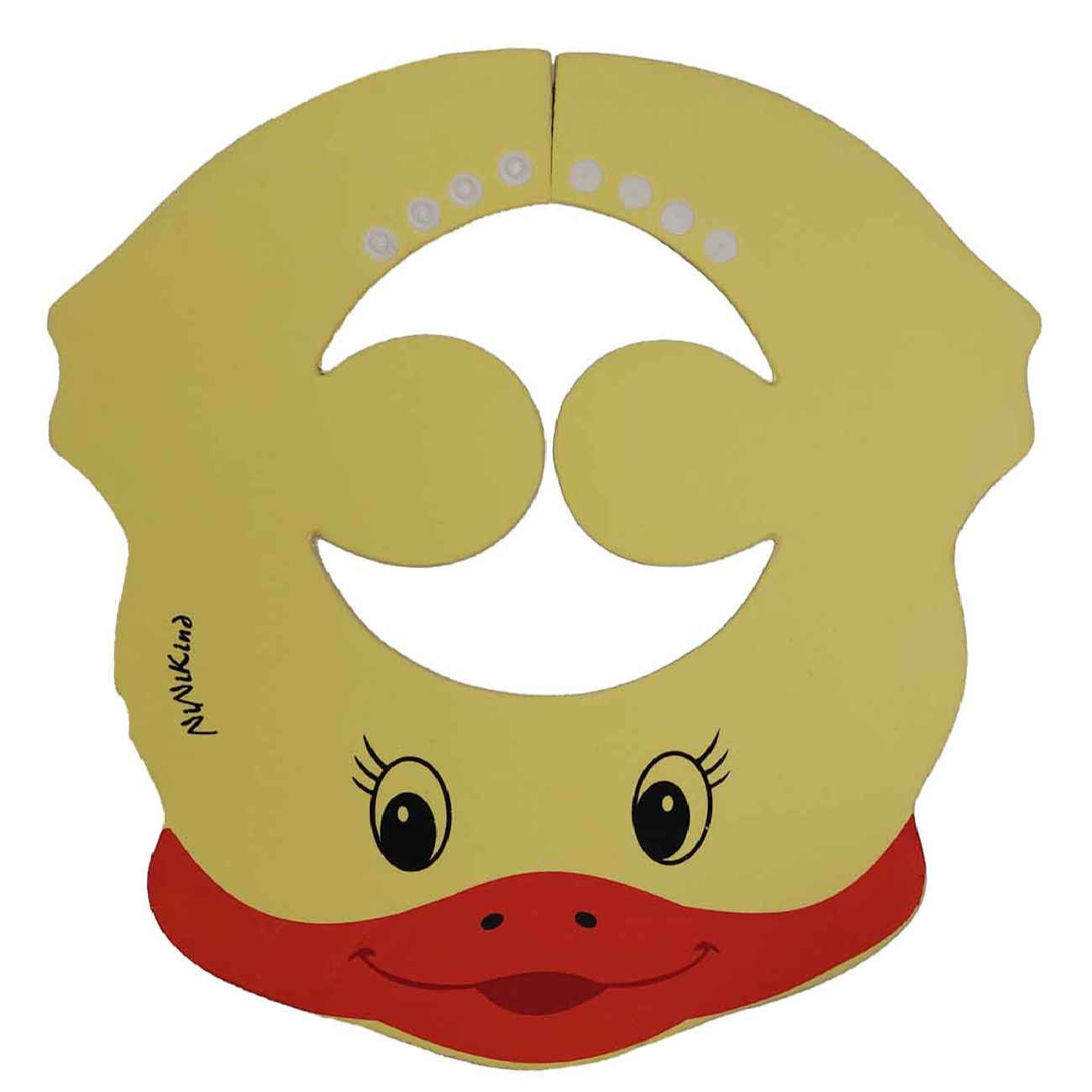 Cute Duck Design Baby Shower Cap – Soft Foam Stretch Bath Hat with Adjustable Button Closure