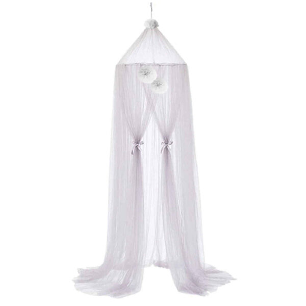 Decorative Bed Canopy – Simple and Beautiful Net Design with Pom-Pom Touches (1)