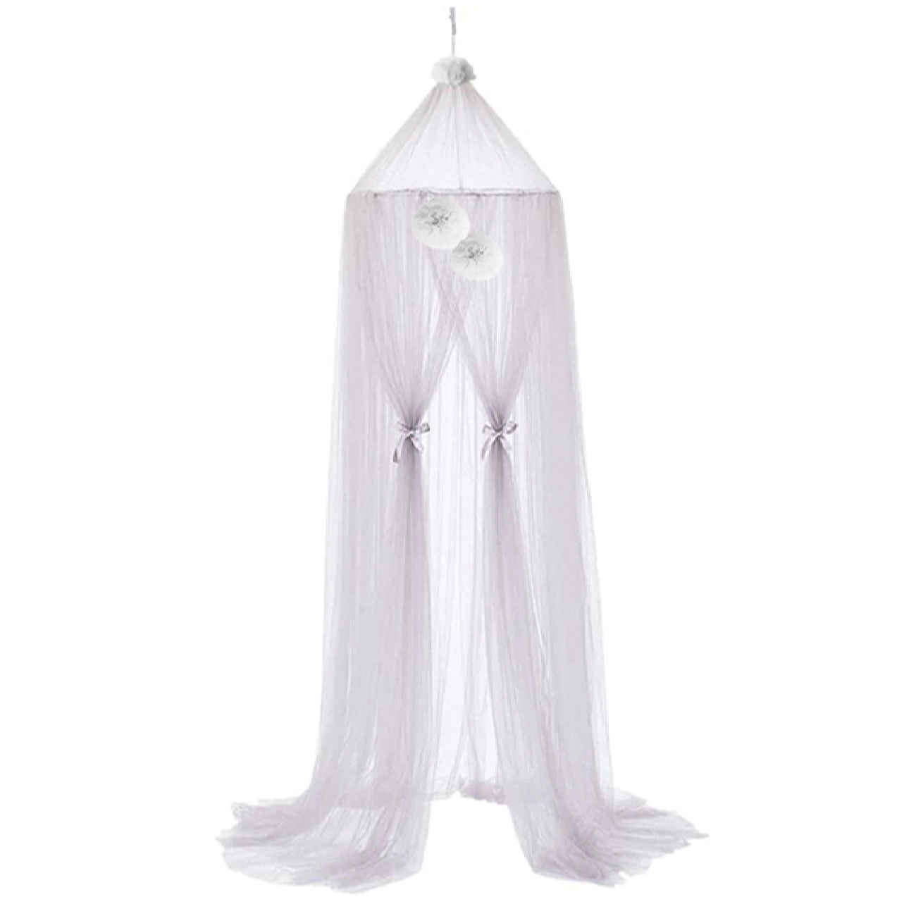 Decorative Bed Canopy – Simple and Beautiful Net Design with Pom-Pom Touches