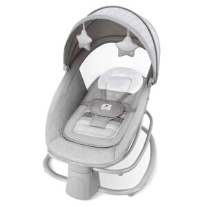 Deluxe 4-in-1 Electric Baby Cradle – Adjustable Swing Speeds & Smart Connectivity - Safety Harness & Canopy
