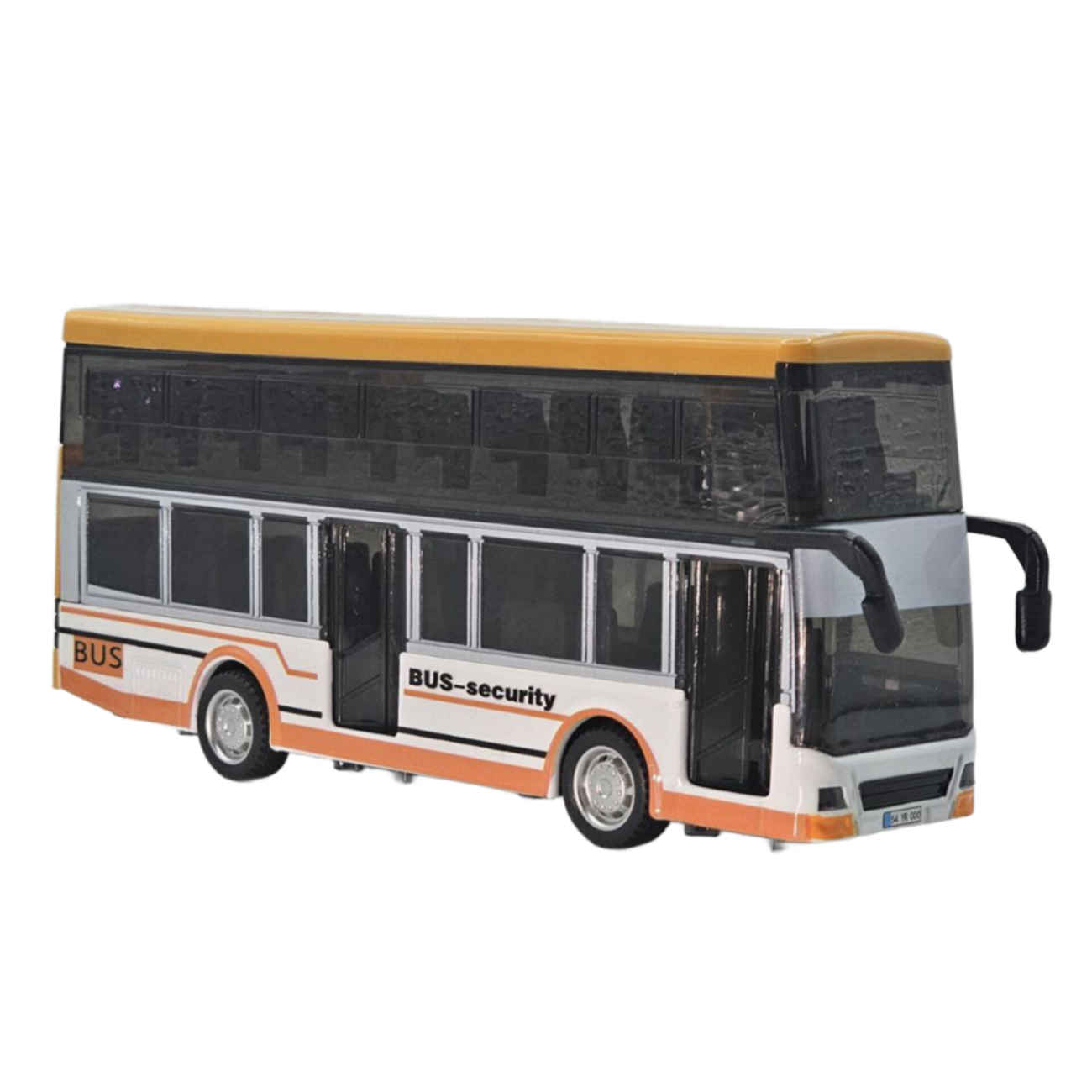 Die Cast Metal Double-Decker City Bus Toy – Pull-Back &  Musical - Opening Doors