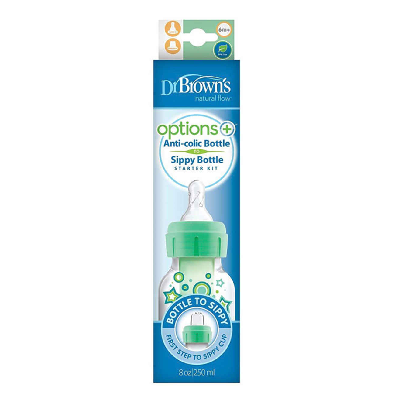 Dr. Brown’s  Anti-Colic Baby Bottle – Soft Silicone Nipple &  BPA-Free  250ml