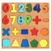 Educational Wooden Toy - Numbers & Shapes for Sorting and Stacking
