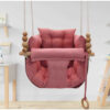 Elid Kids Sofa-Style Baby Swing – Wooden Frame & Velvet Cotton Hammock for Toddlers