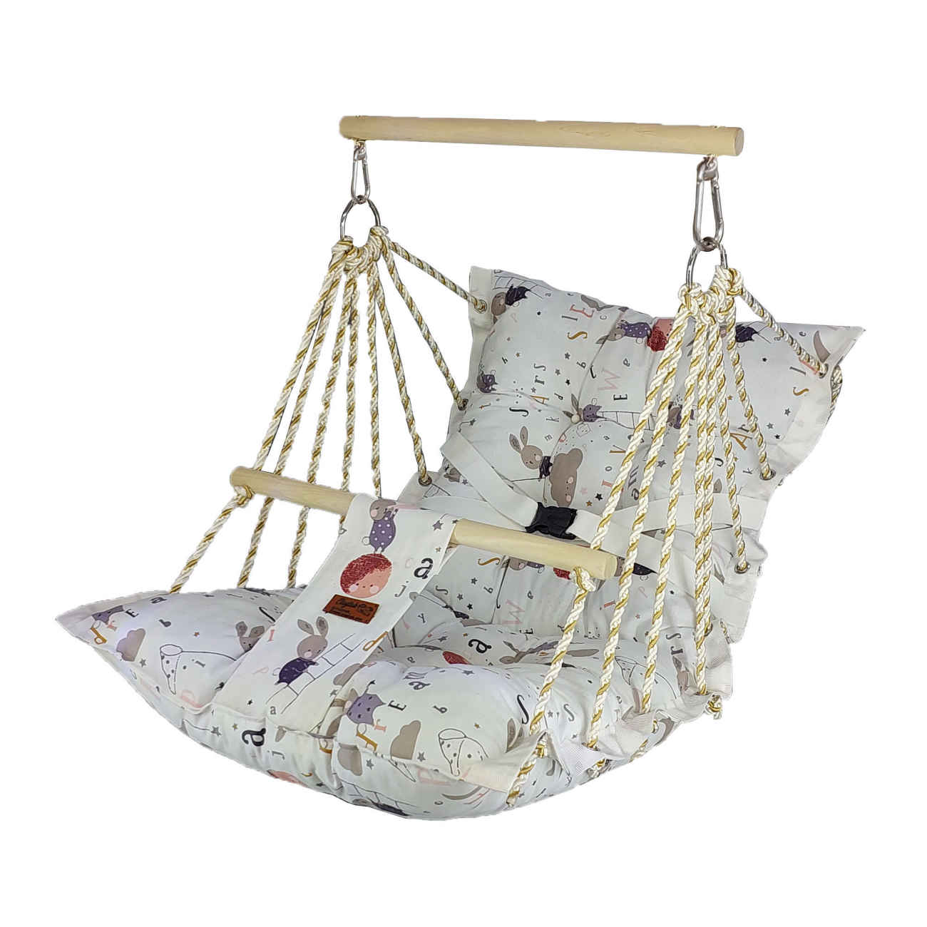 Ergonomic Baby Hammock Swing – Breathable Fabric with Wooden Frame