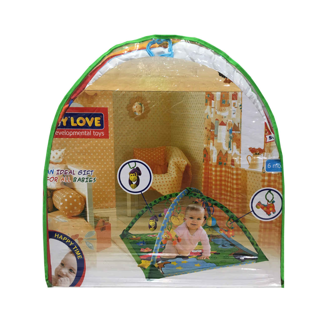 Farm-Themed Baby Play Mat – Soft Washable Activity Mat with Hanging Toys & Music
