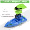 Fast Waterproof Blue-Green RC Boat with 2.4 GHz Remote Control – Perfect Gift for Kids